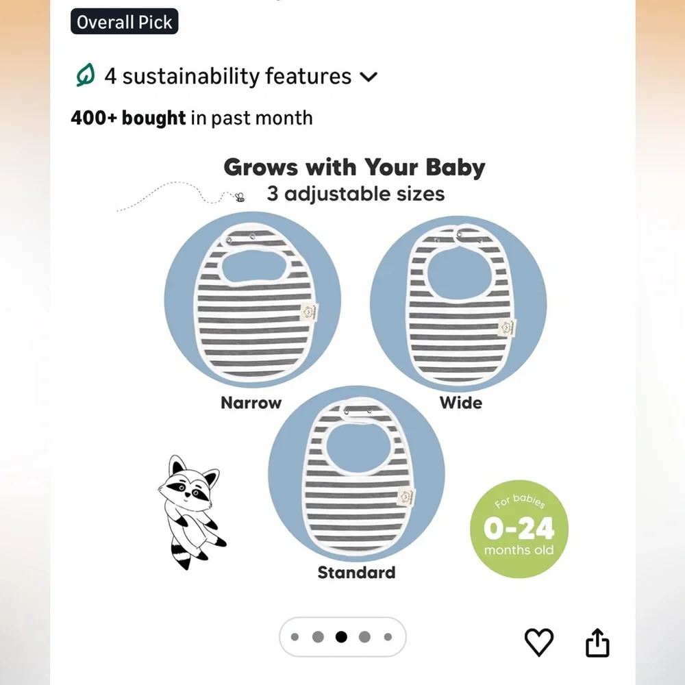 NWOT! Keababies 8-Pack Organic Bibs, 0-24 Months, Grayscale (3 extra included)